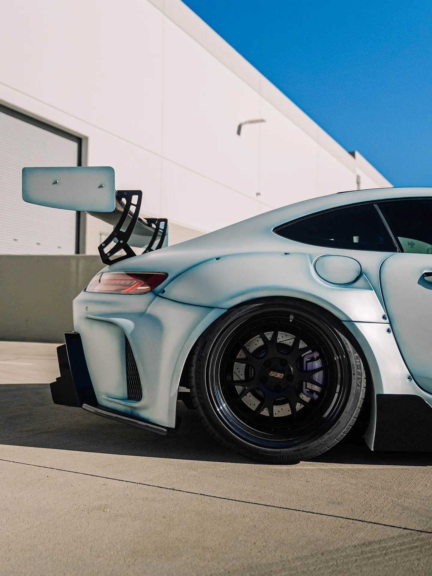 Mercedes-Benz AMG GT protected with Inozetek Dynamic PPF Matte White. View 2