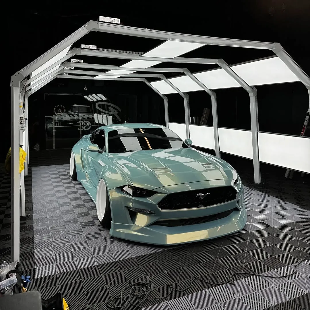 Ford Mustang wrapped in Inozetek Pearl Urban Bamboo film.